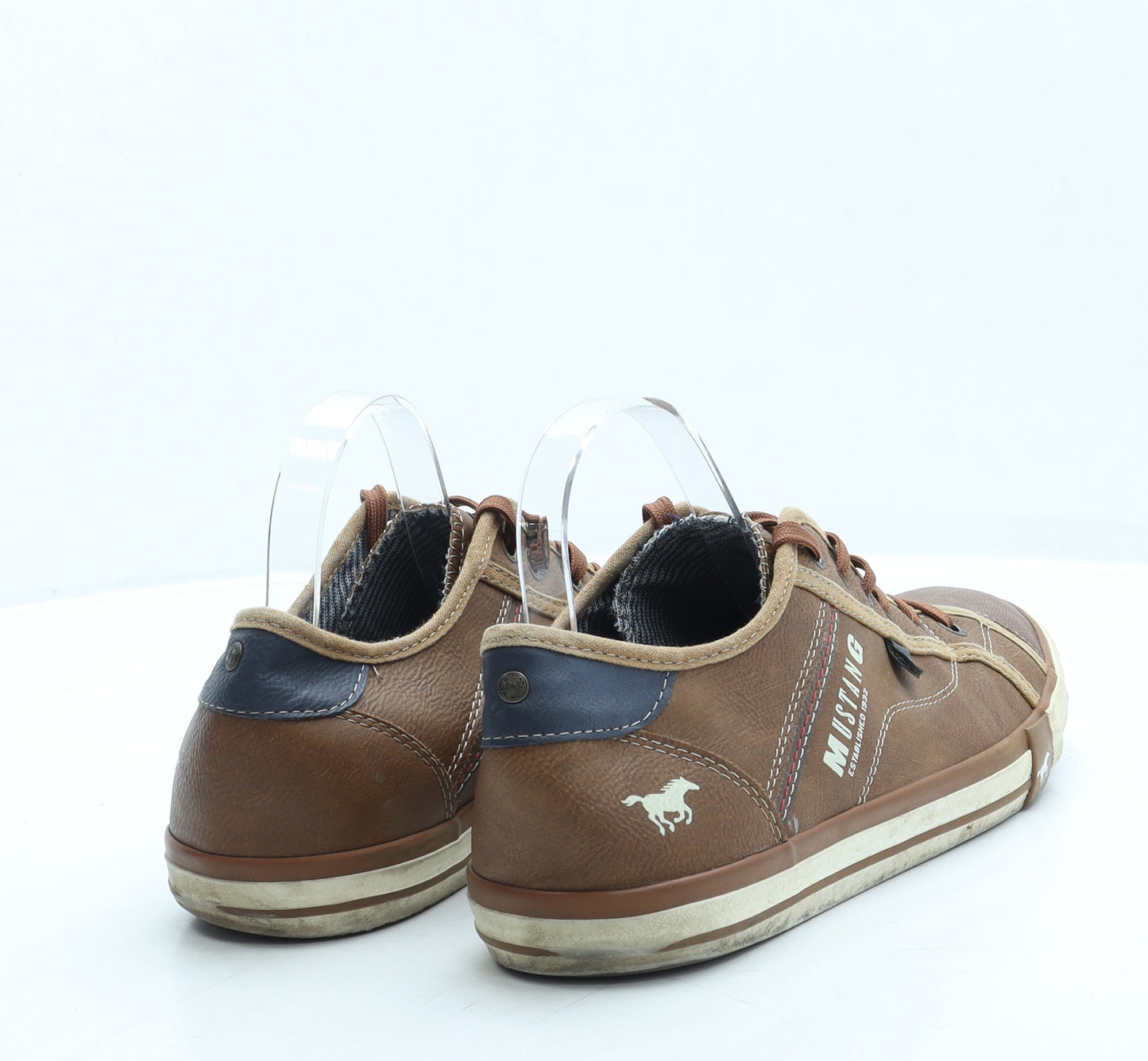 Mustang Mens Brown Leather Trainer UK 8 42