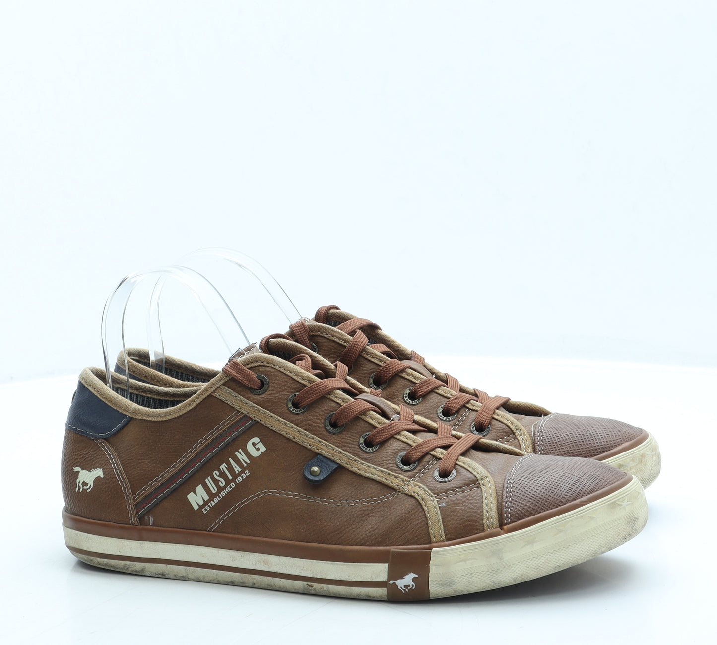 Mustang Mens Brown Leather Trainer UK 8 42