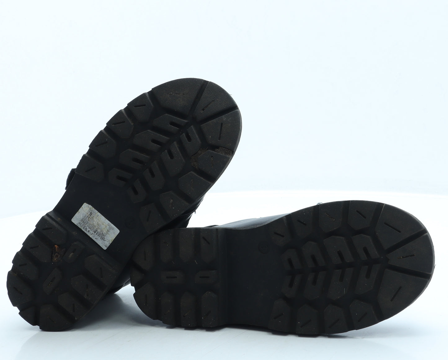 TRU Boys Black Leather Combat Boot UK 3