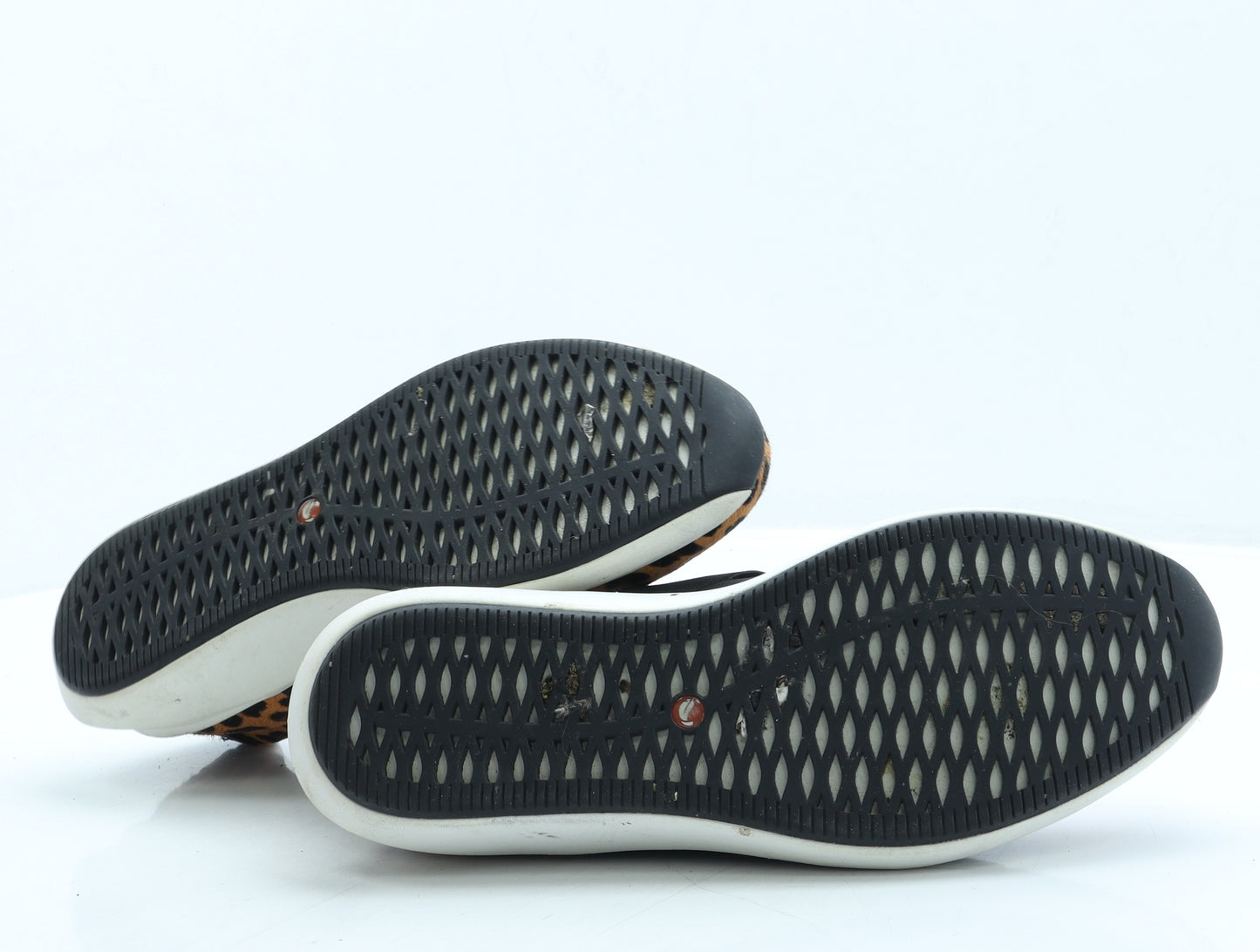 Clarks Womens Brown Animal Print Polyester Trainer UK 7 41 - Leopard Print