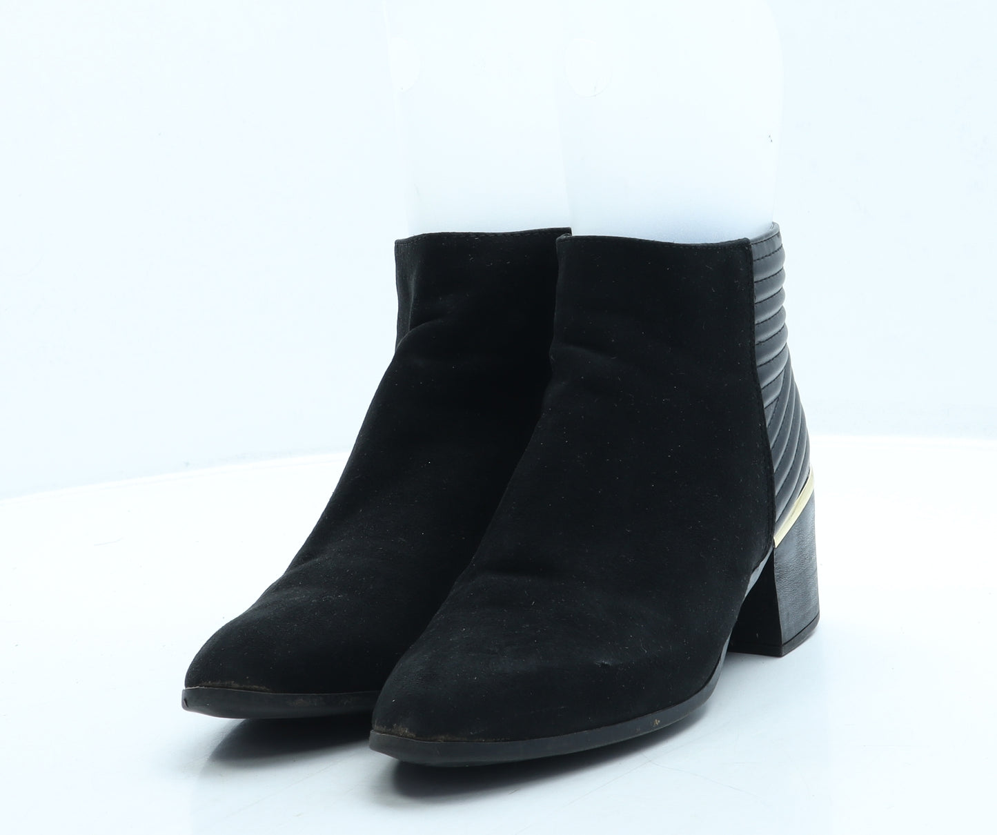 New Look Womens Black Suede Bootie Boot UK 5 38