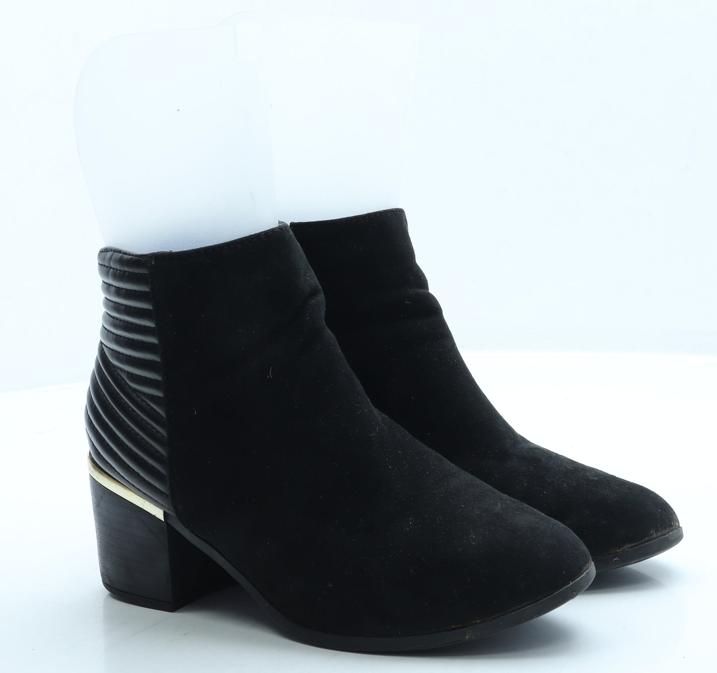 New Look Womens Black Suede Bootie Boot UK 5 38