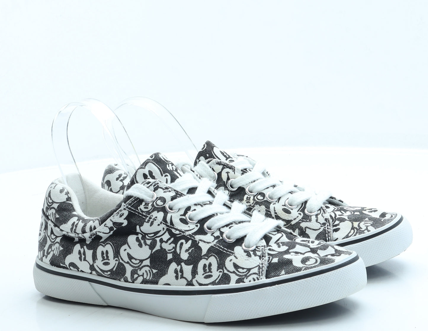 Preworn Womens Black Geometric Polyester Trainer UK 8 - Mickey Mouse