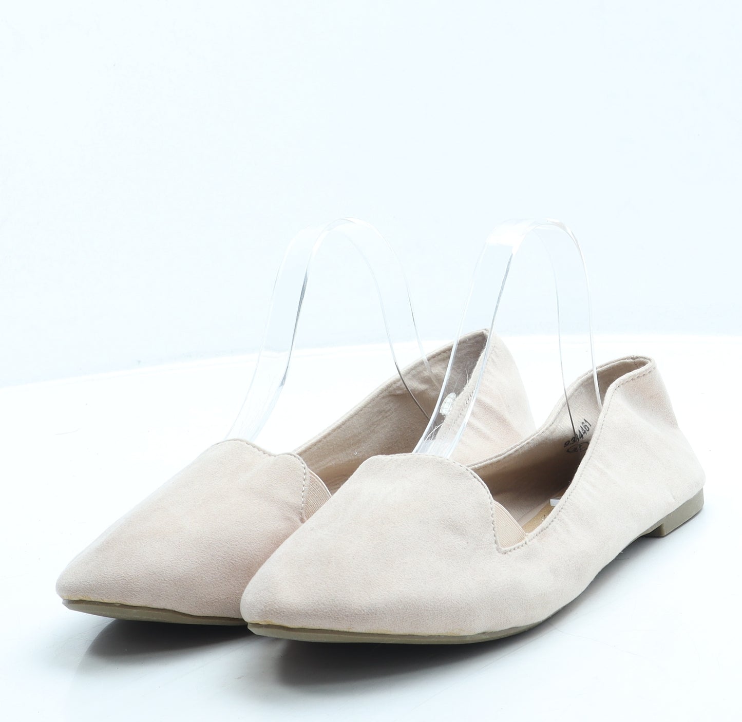 Preworn Womens Pink Suede Ballet Flat UK 8 42 - Wide Fit