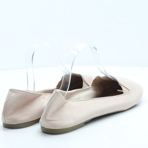 Preworn Womens Pink Suede Ballet Flat UK 8 42 - Wide Fit