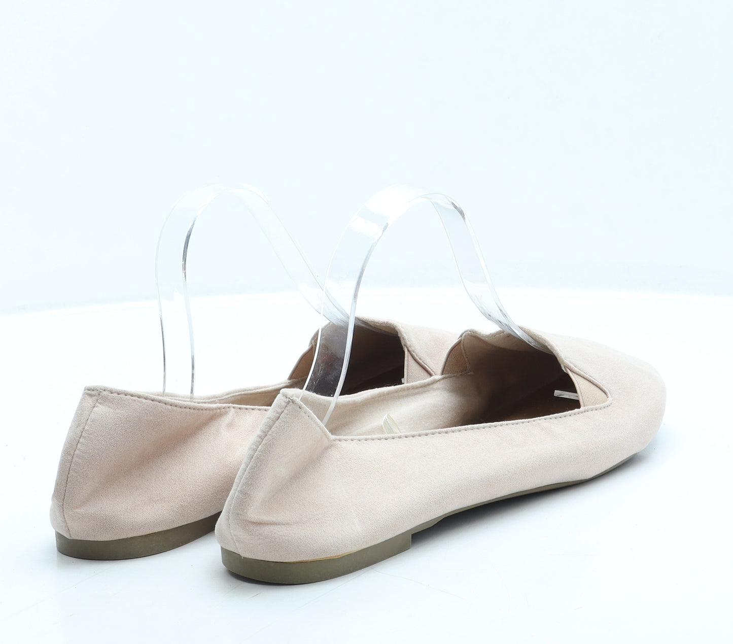 Preworn Womens Pink Suede Ballet Flat UK 8 42 - Wide Fit