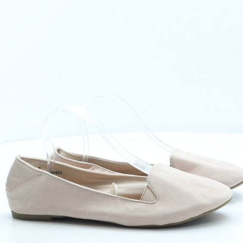 Preworn Womens Pink Suede Ballet Flat UK 8 42 - Wide Fit