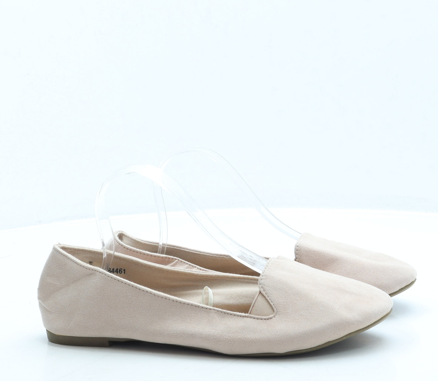 Preworn Womens Pink Suede Ballet Flat UK 8 42 - Wide Fit