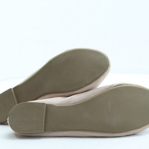 Preworn Womens Pink Suede Ballet Flat UK 8 42 - Wide Fit