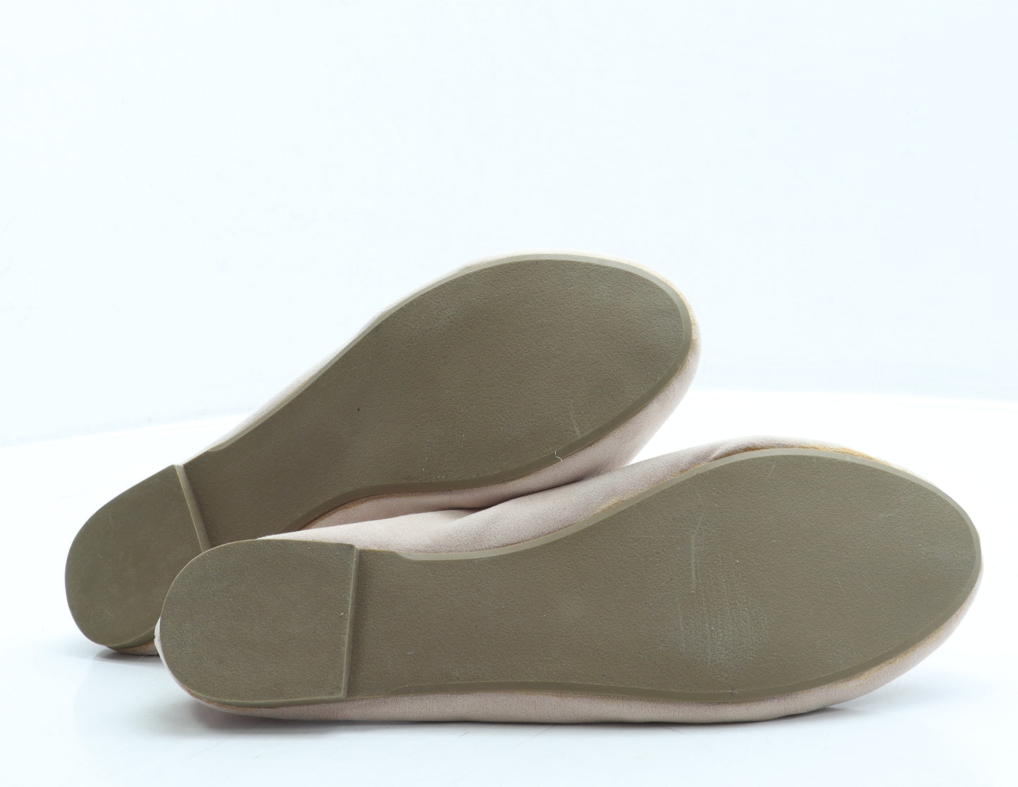 Preworn Womens Pink Suede Ballet Flat UK 8 42 - Wide Fit