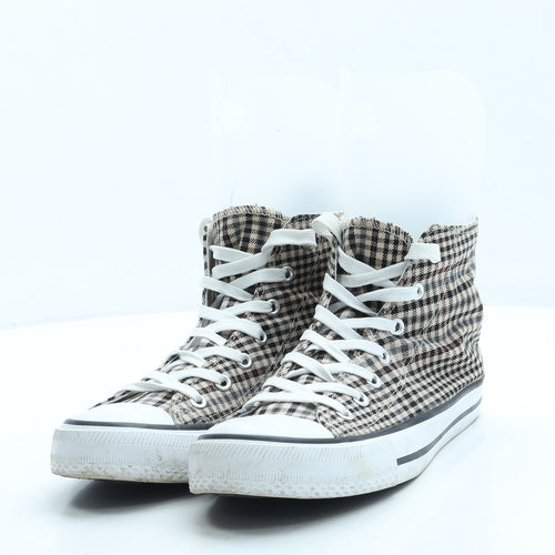 Primark Womens Brown Plaid Fabric Trainer UK 6 39