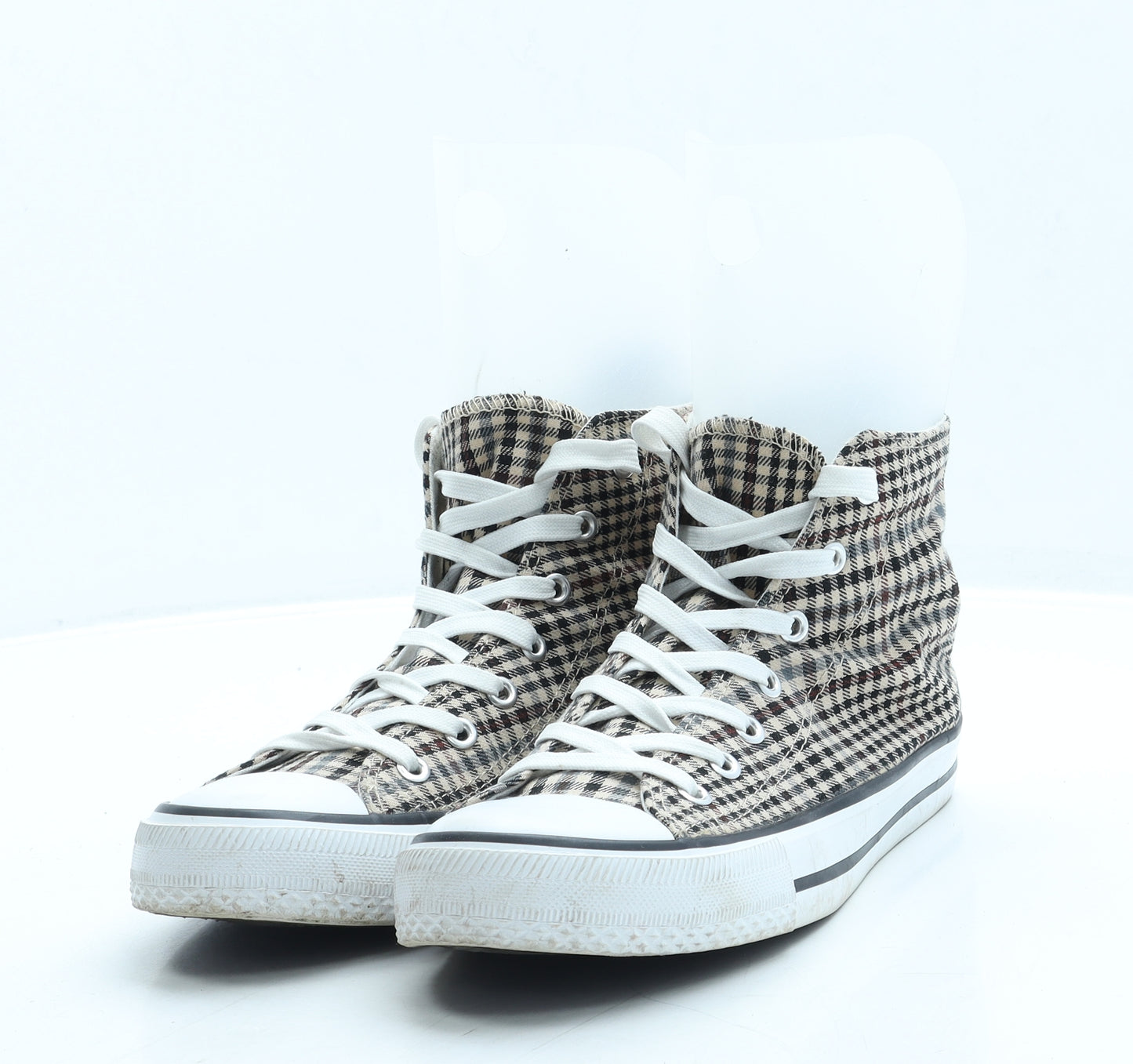 Primark Womens Brown Plaid Fabric Trainer UK 6 39