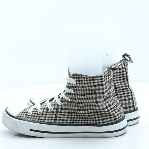 Primark Womens Brown Plaid Fabric Trainer UK 6 39