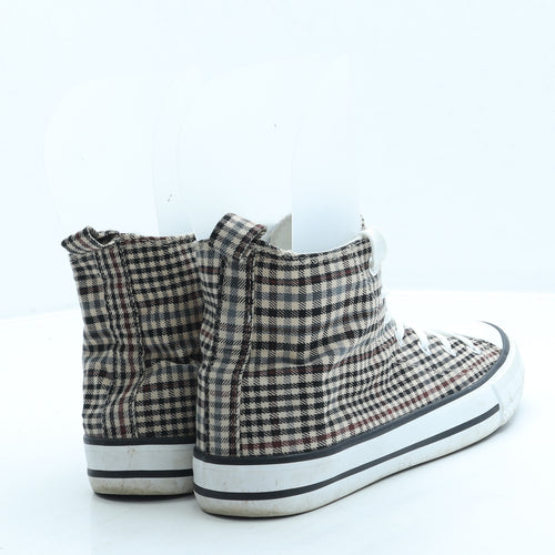 Primark Womens Brown Plaid Fabric Trainer UK 6 39