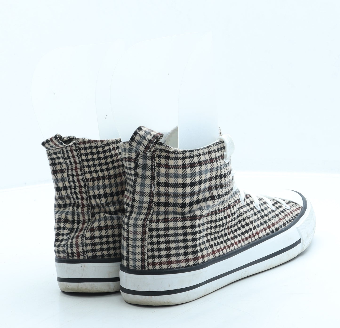 Primark Womens Brown Plaid Fabric Trainer UK 6 39