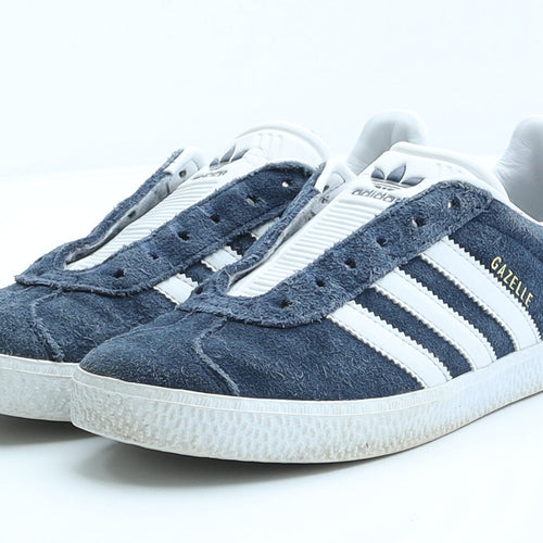 adidas Womens Blue Striped Suede Trainer UK 3 US 3.5 - Gazelle