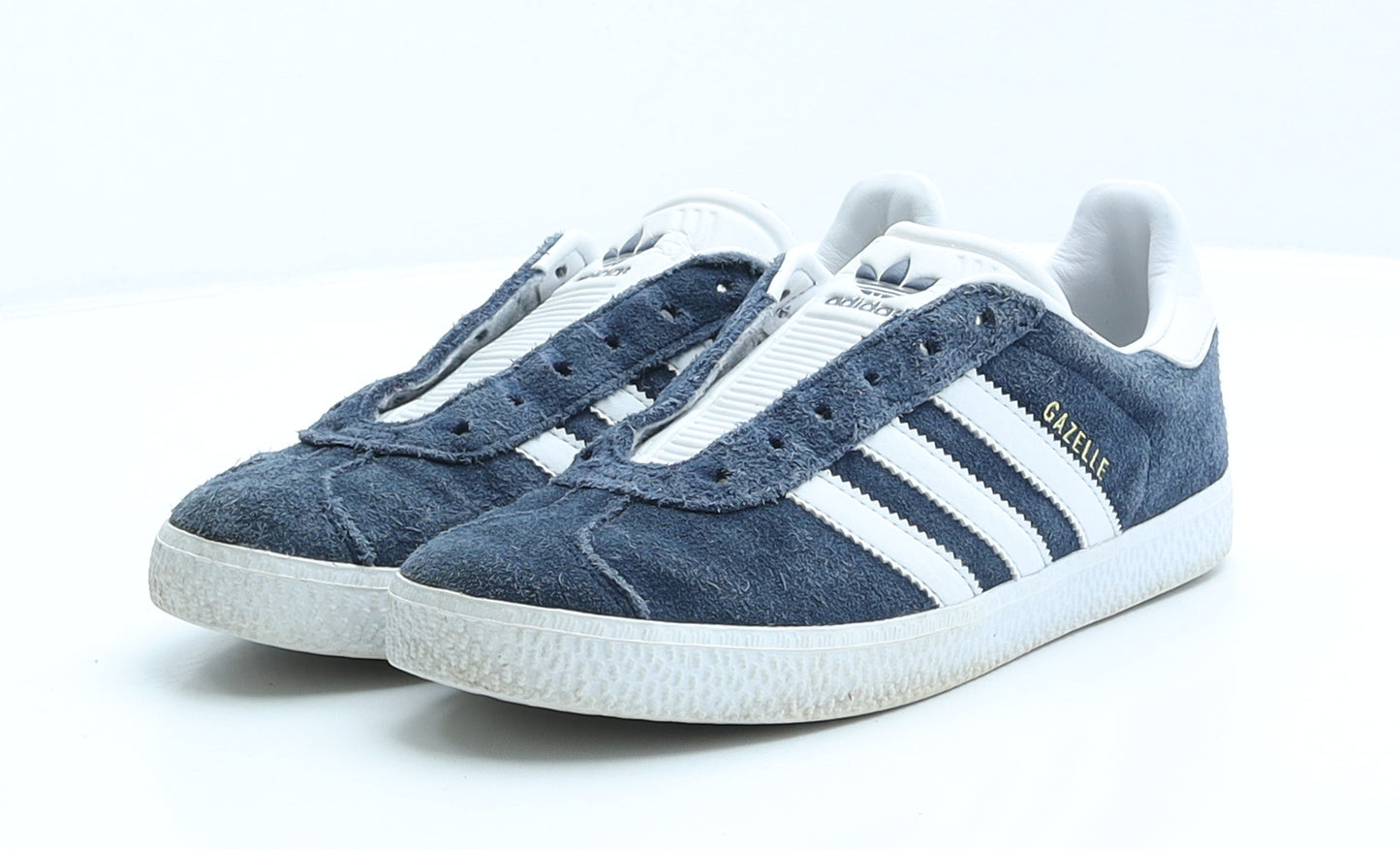 adidas Womens Blue Striped Suede Trainer UK 3 US 3.5 - Gazelle