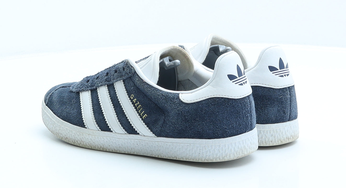 adidas Womens Blue Striped Suede Trainer UK 3 US 3.5 - Gazelle