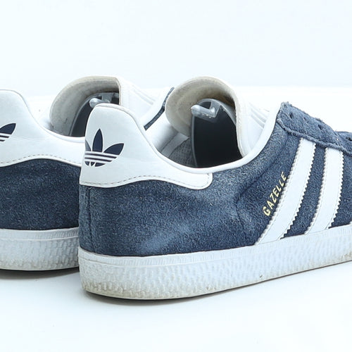 adidas Womens Blue Striped Suede Trainer UK 3 US 3.5 - Gazelle