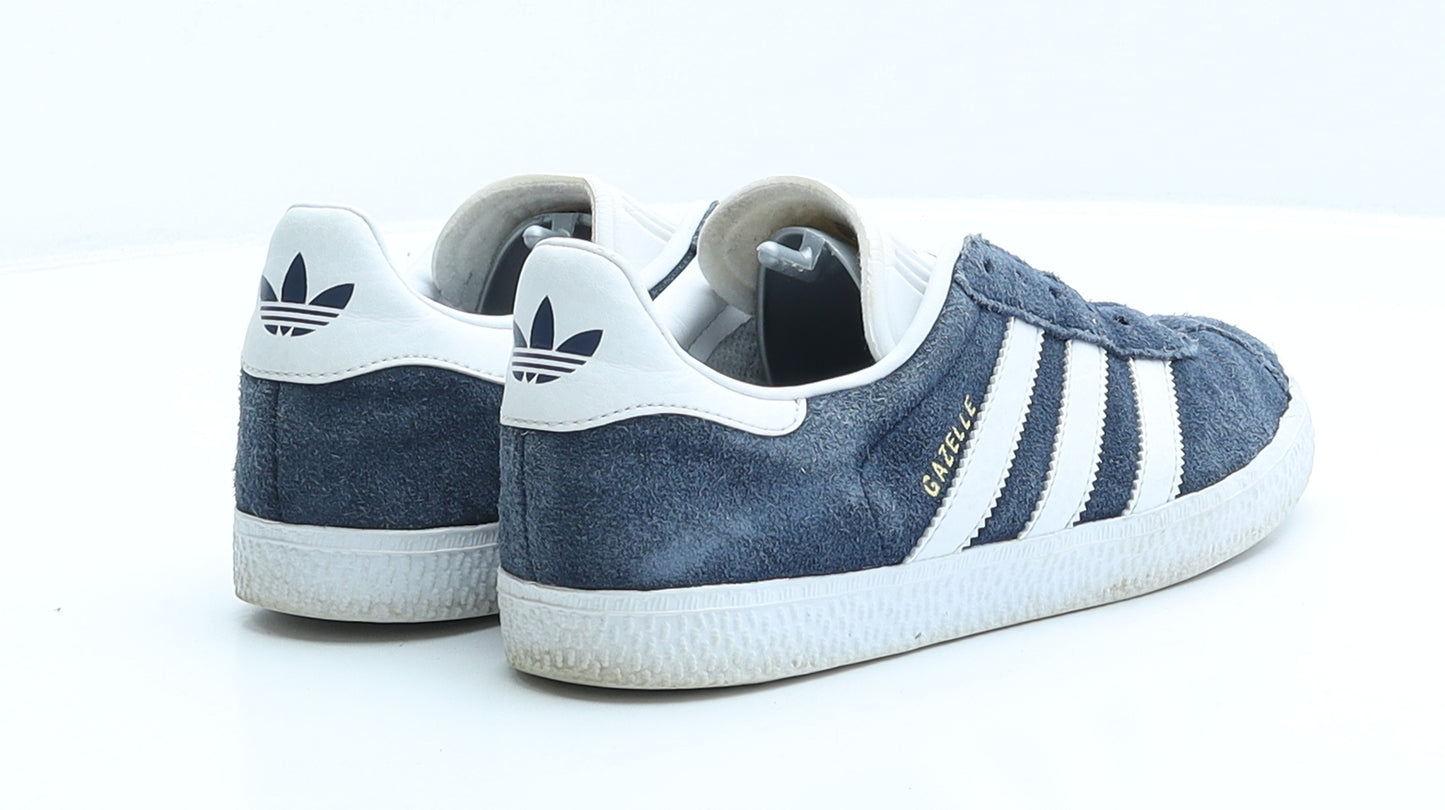 adidas Womens Blue Striped Suede Trainer UK 3 US 3.5 - Gazelle