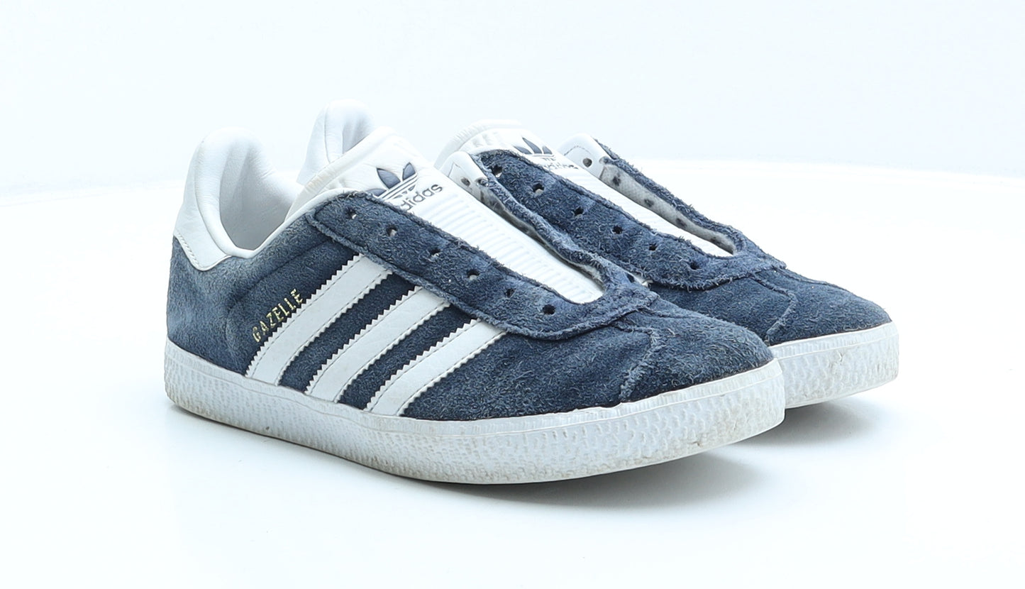 adidas Womens Blue Striped Suede Trainer UK 3 US 3.5 - Gazelle