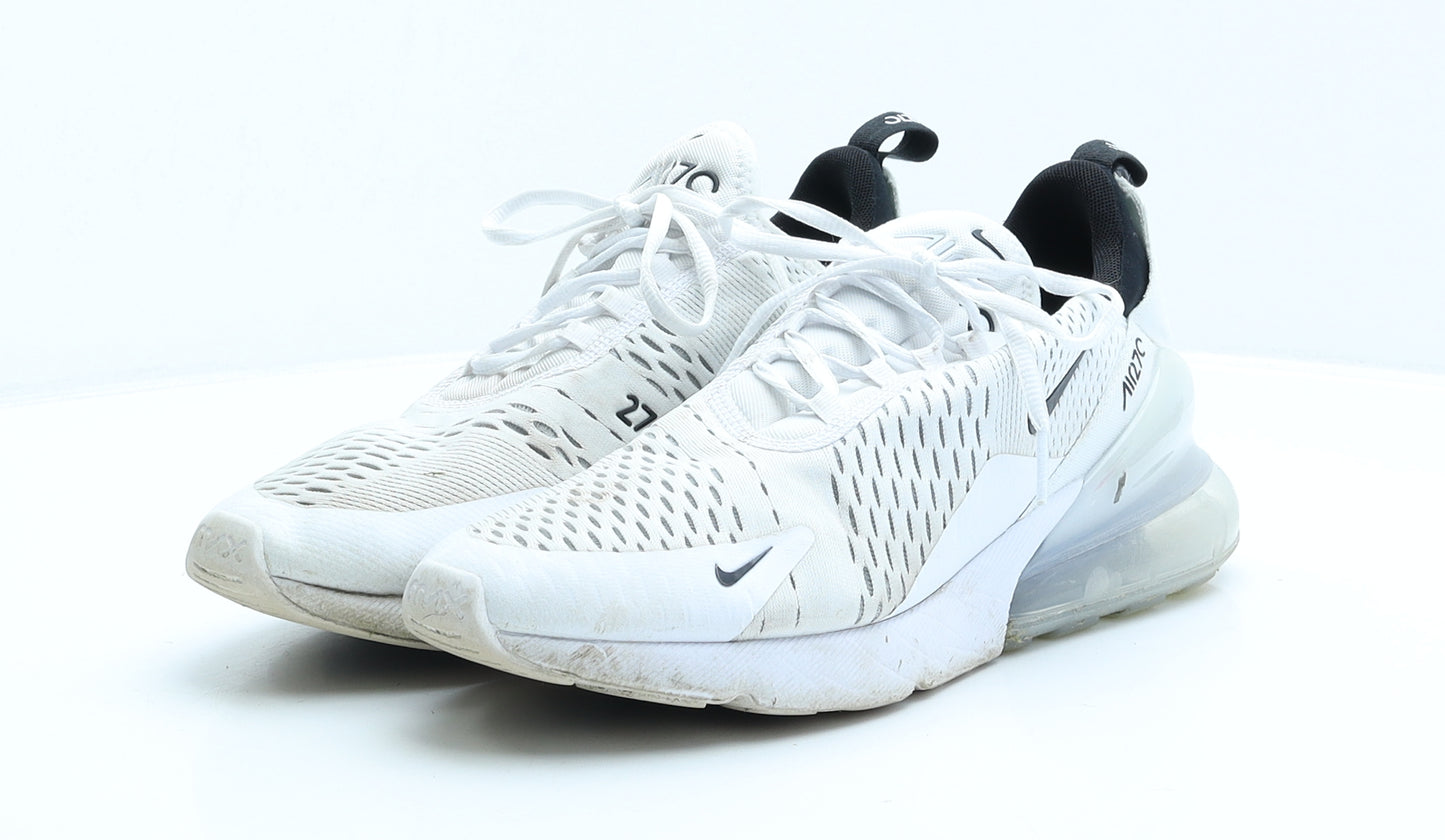 Nike Mens White Geometric Polyester Trainer UK 8.5 43 US 9.5 - Air Max 27C