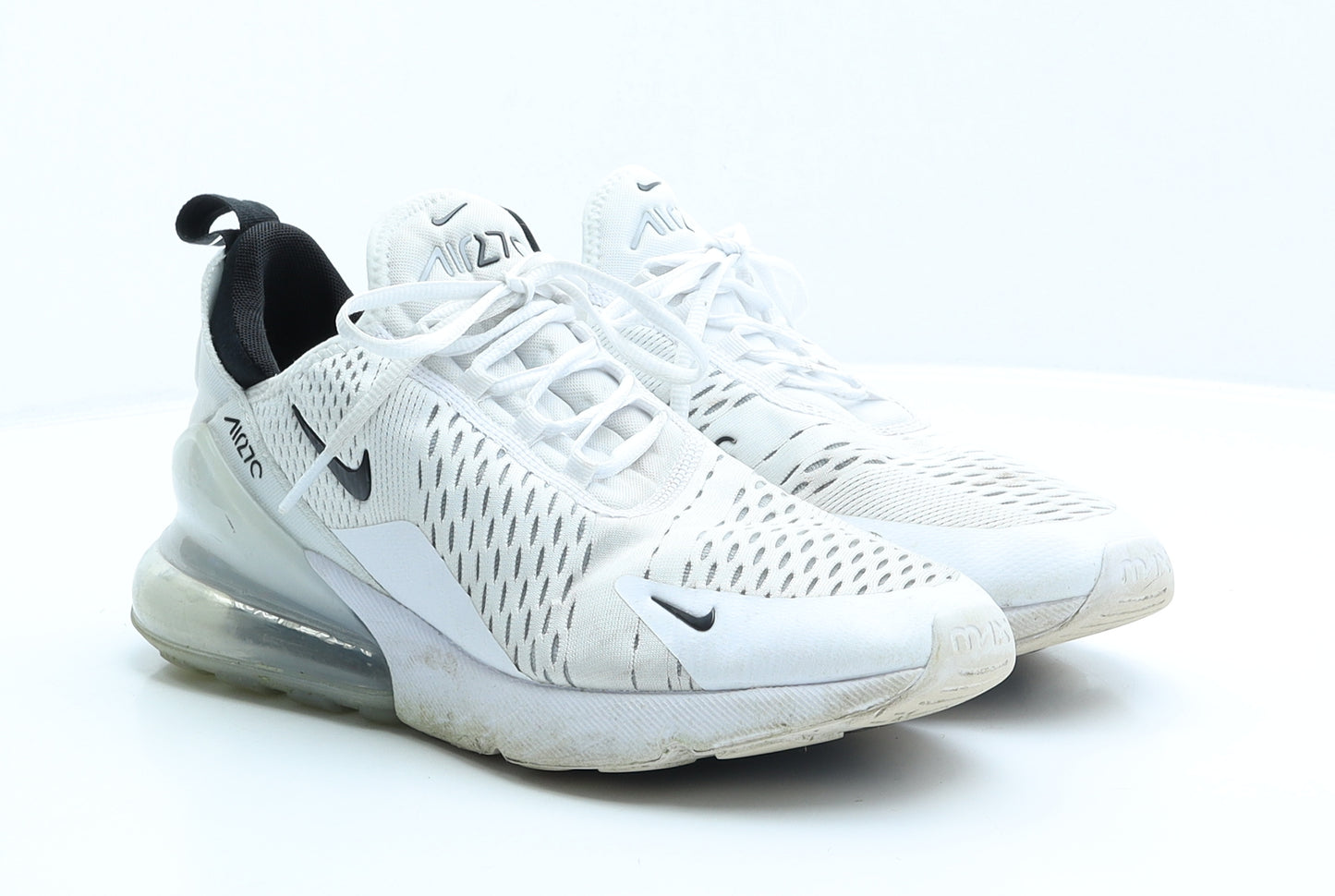 Nike Mens White Geometric Polyester Trainer UK 8.5 43 US 9.5 - Air Max 27C
