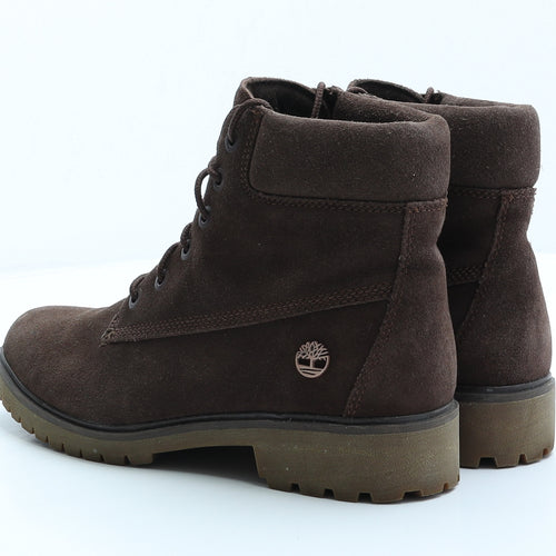 Timberland Womens Brown Leather Combat Boot UK 7 40 US 9