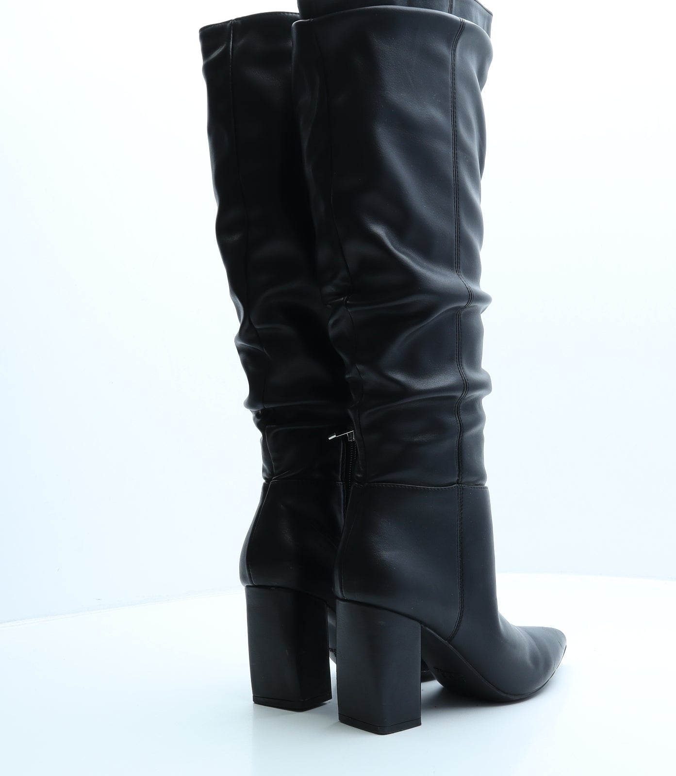 Primark Womens Black Leather Slip On Boot UK 5 38 US 7