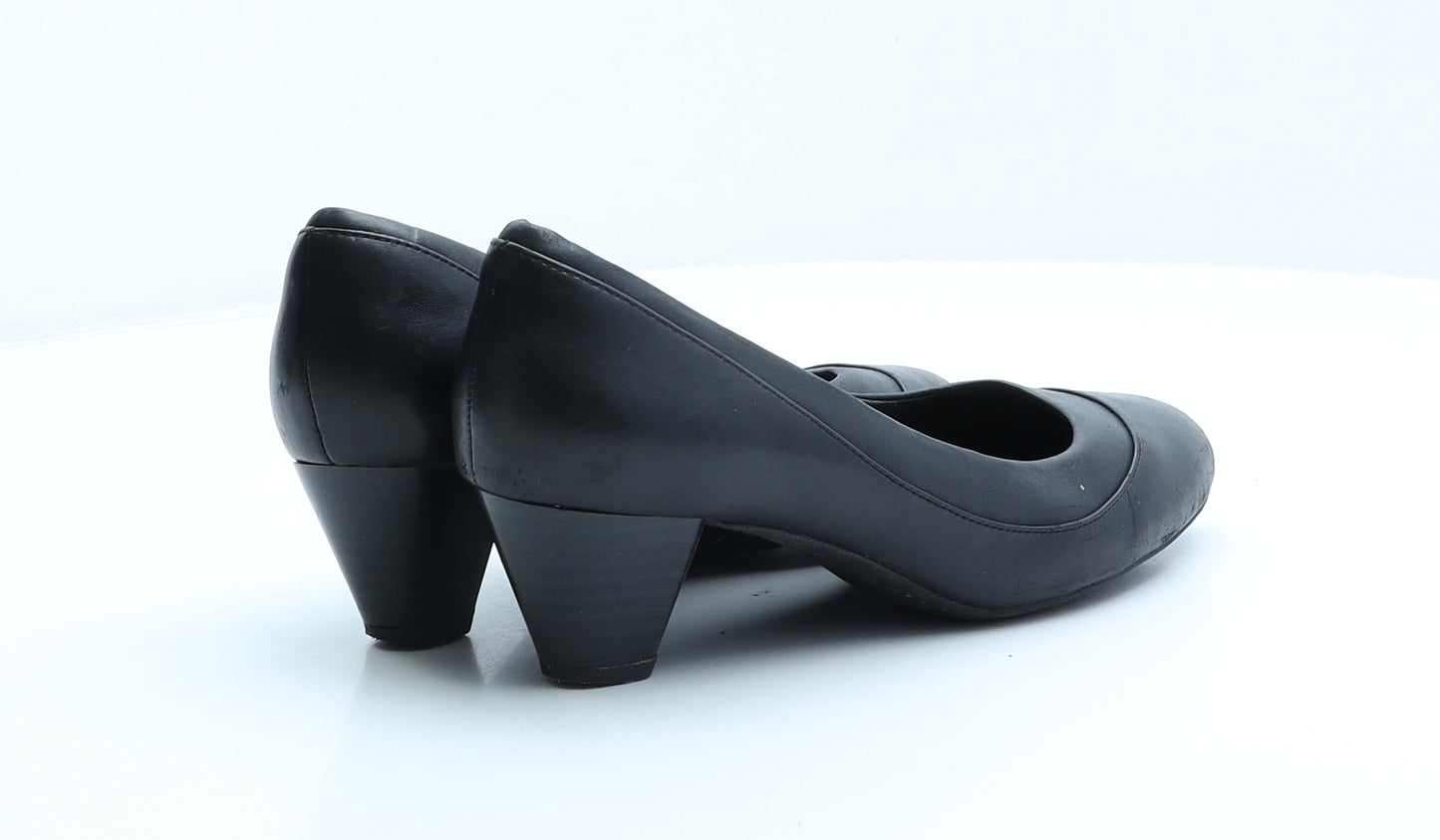 Clarks Womens Black Leather Court Heel UK 5 38 US 7.5