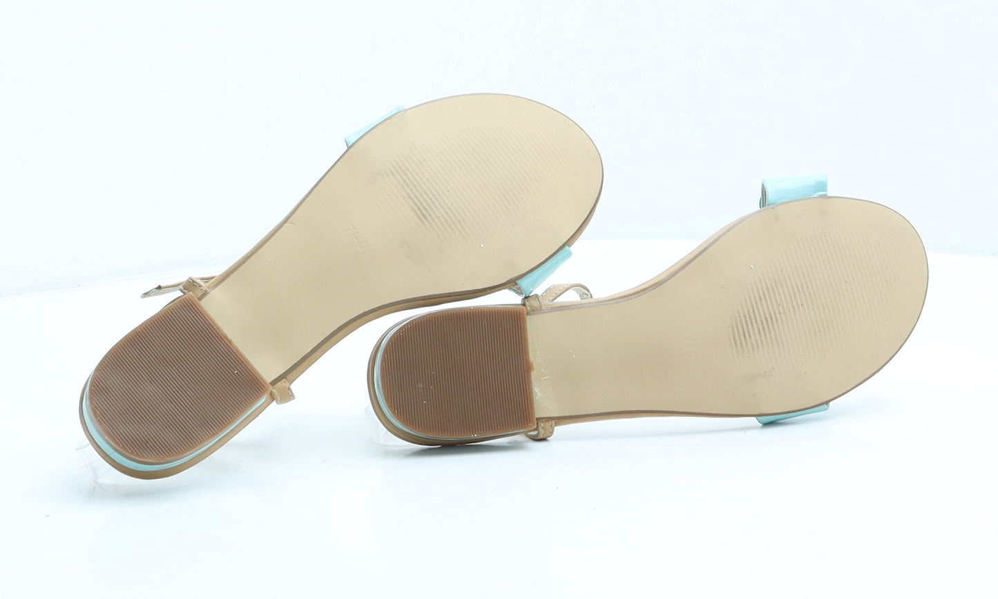 Debenhams Womens Blue Patent Leather Strappy Sandal UK 7 40