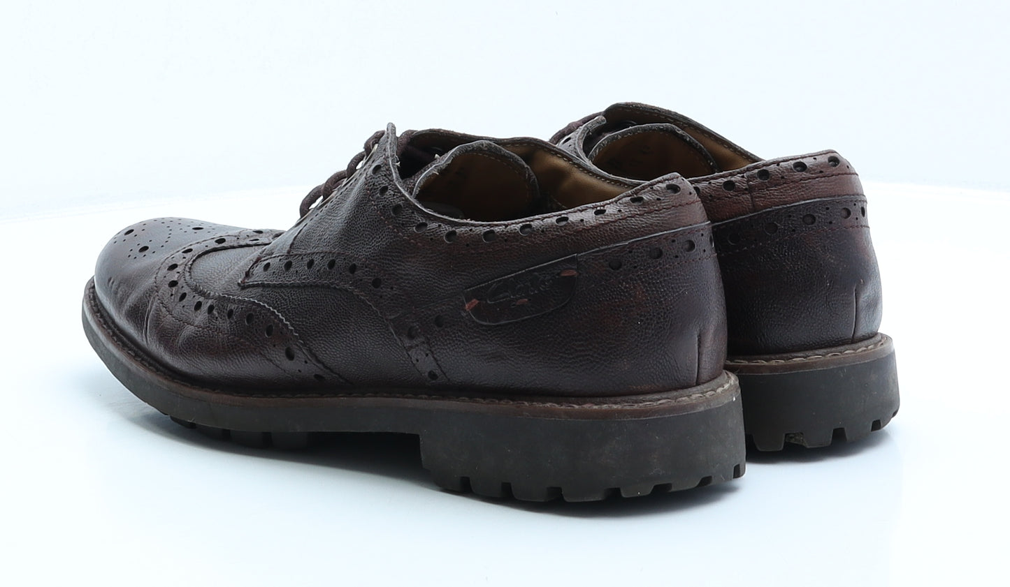 Clarks Mens Brown Leather Brogue Dress UK 9 43 US 10