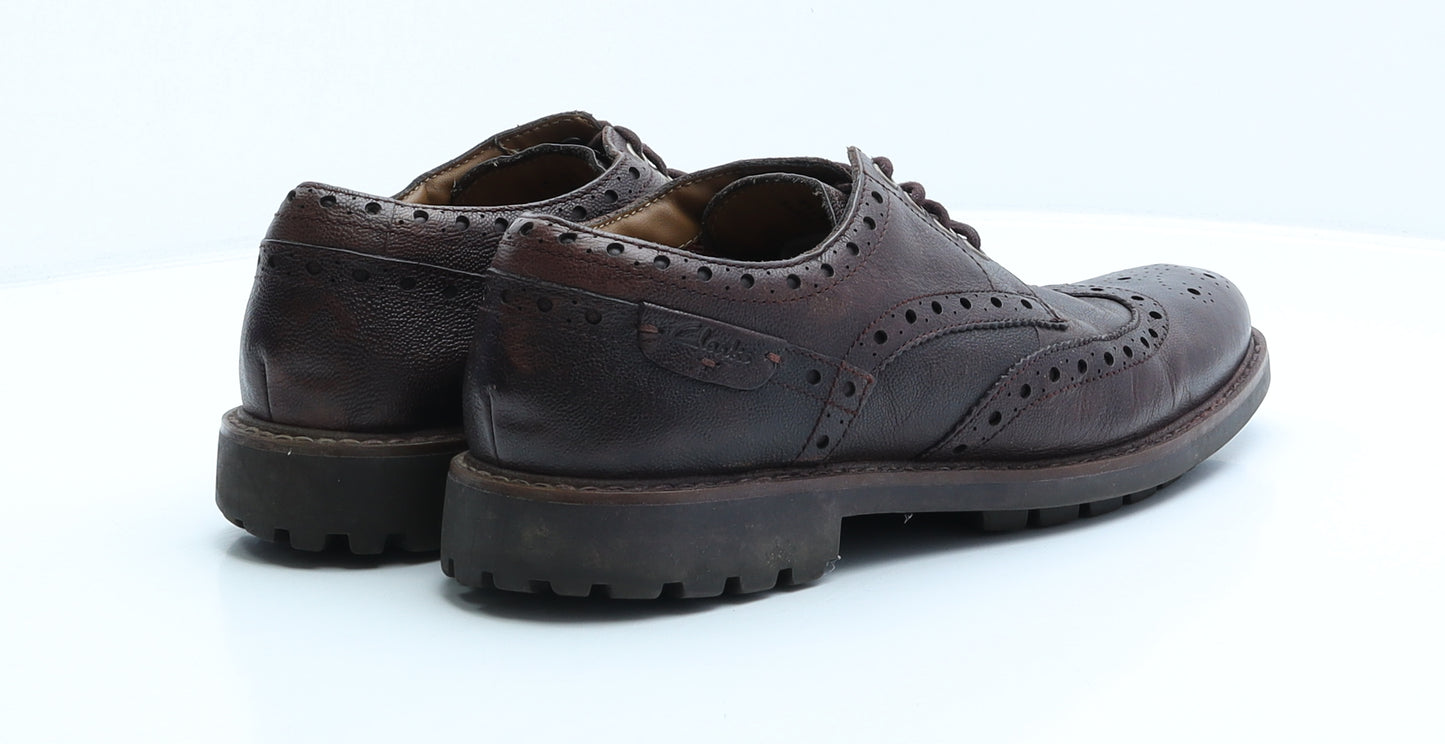 Clarks Mens Brown Leather Brogue Dress UK 9 43 US 10