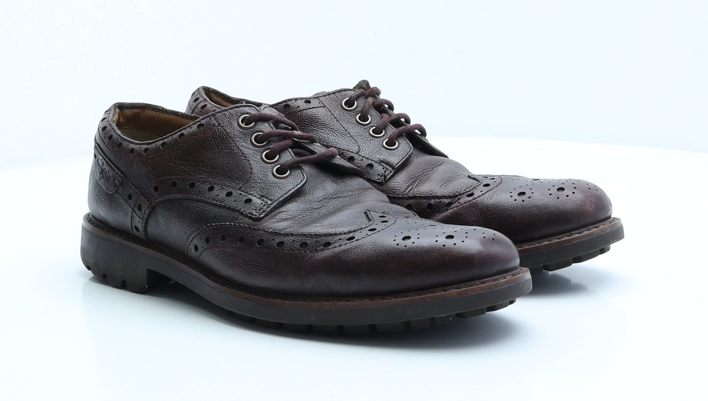 Clarks Mens Brown Leather Brogue Dress UK 9 43 US 10