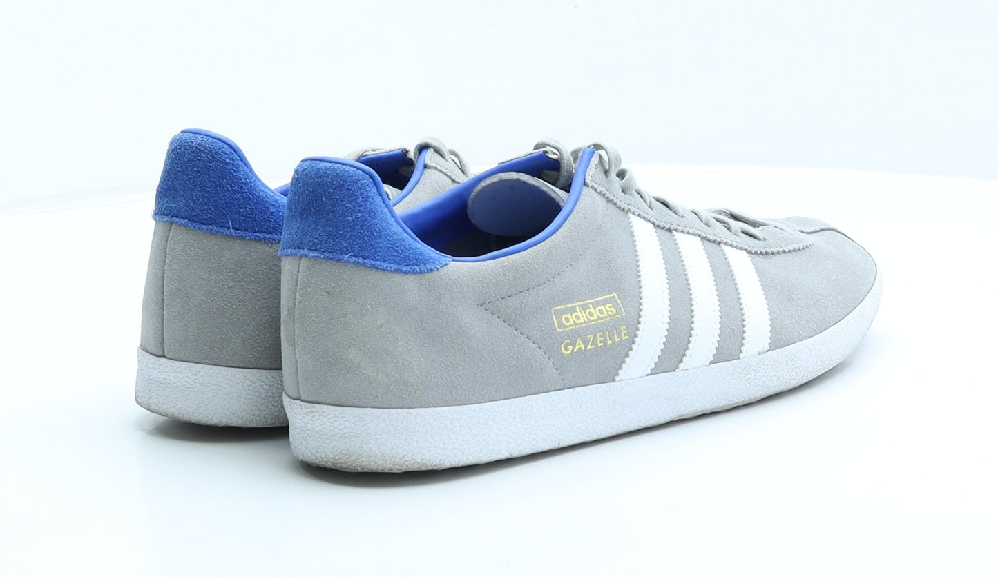 adidas Mens Grey Striped Polyester Trainer UK 10 US 10.5 - Gazelle