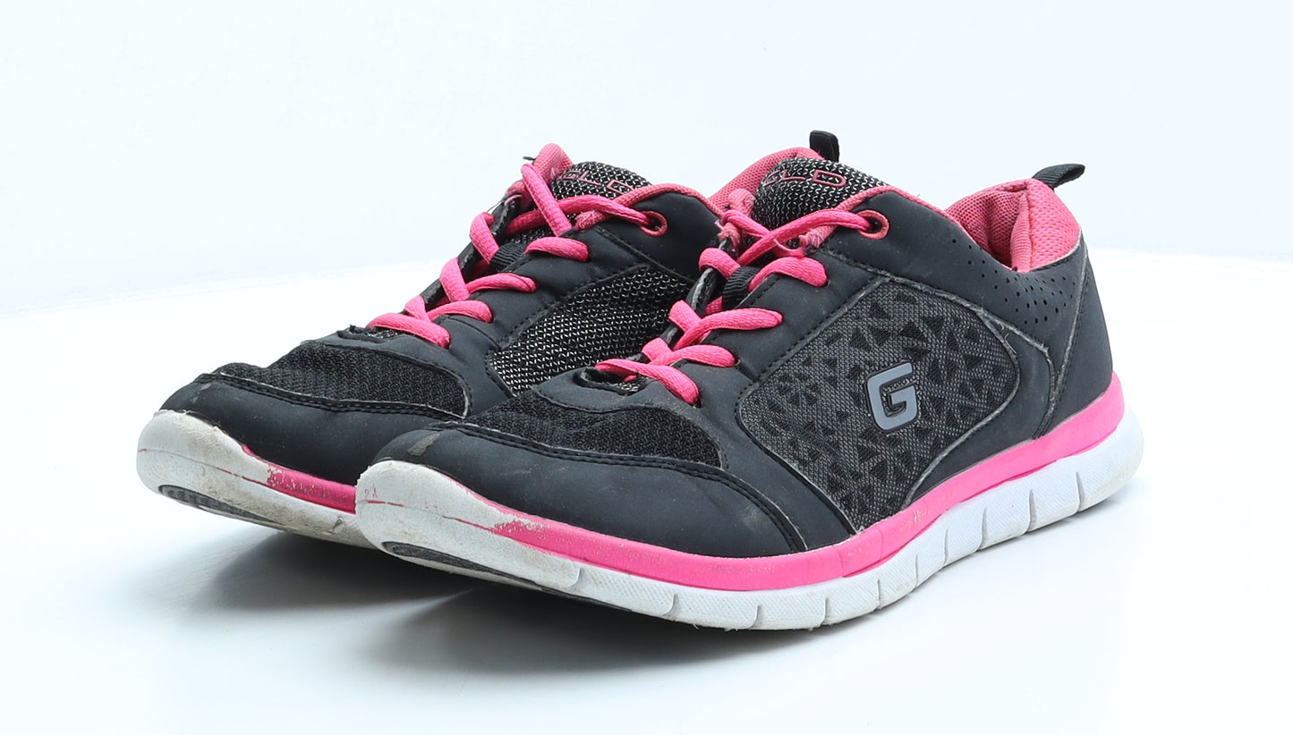 Graceland Womens Black Geometric Polyester Trainer UK 9 43 US 10