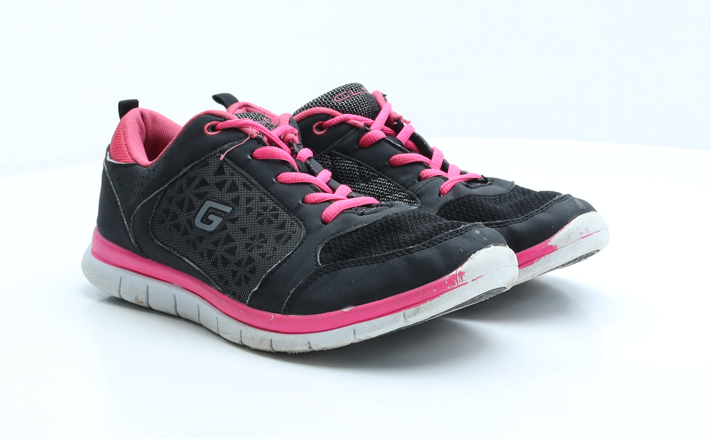 Graceland Womens Black Geometric Polyester Trainer UK 9 43 US 10