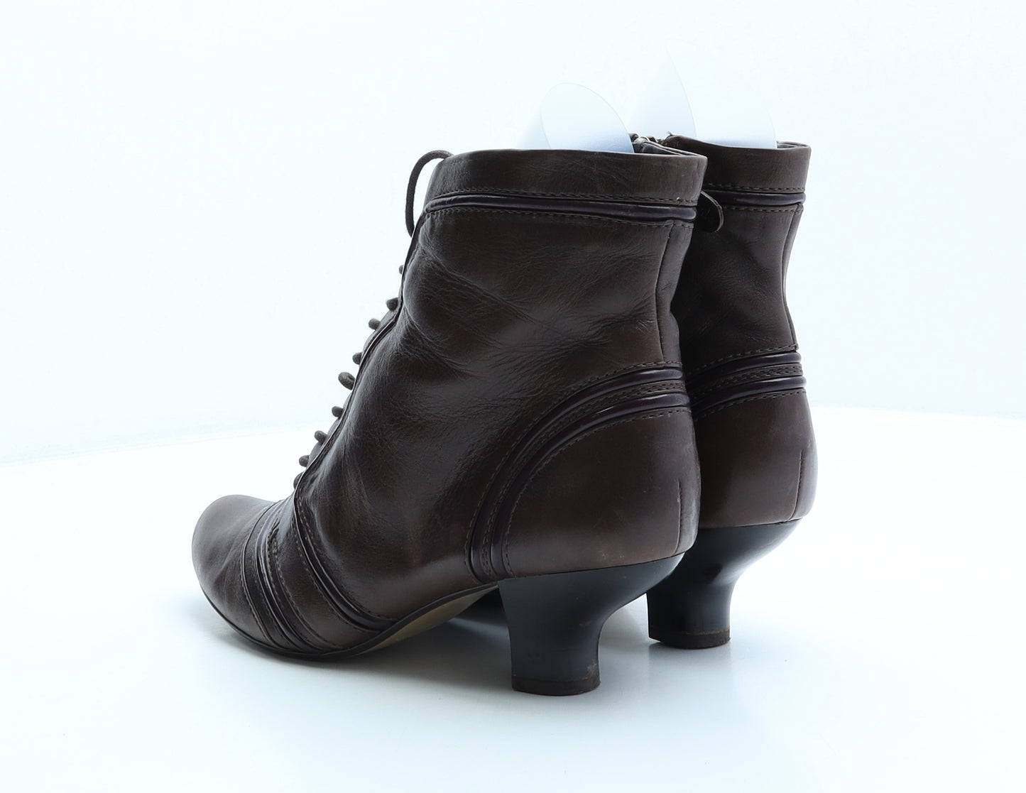 Clarks Womens Brown Striped Leather Bootie Boot UK 7