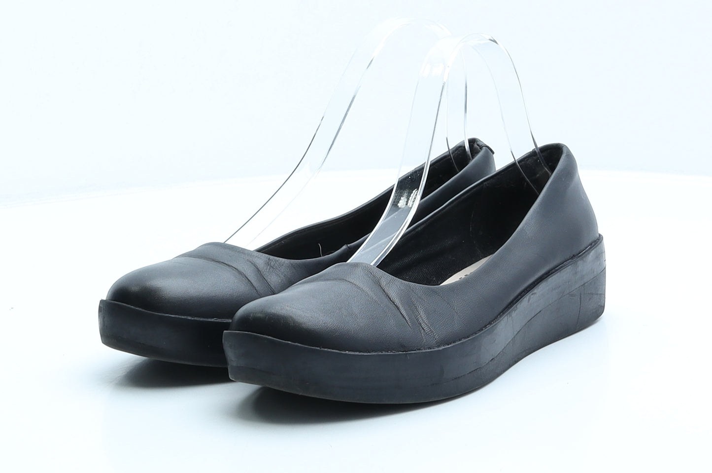 Clarks Womens Black Leather Ballet Casual UK 4.5 37.5 7