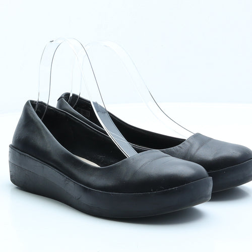 Clarks Womens Black Leather Ballet Casual UK 4.5 37.5 7