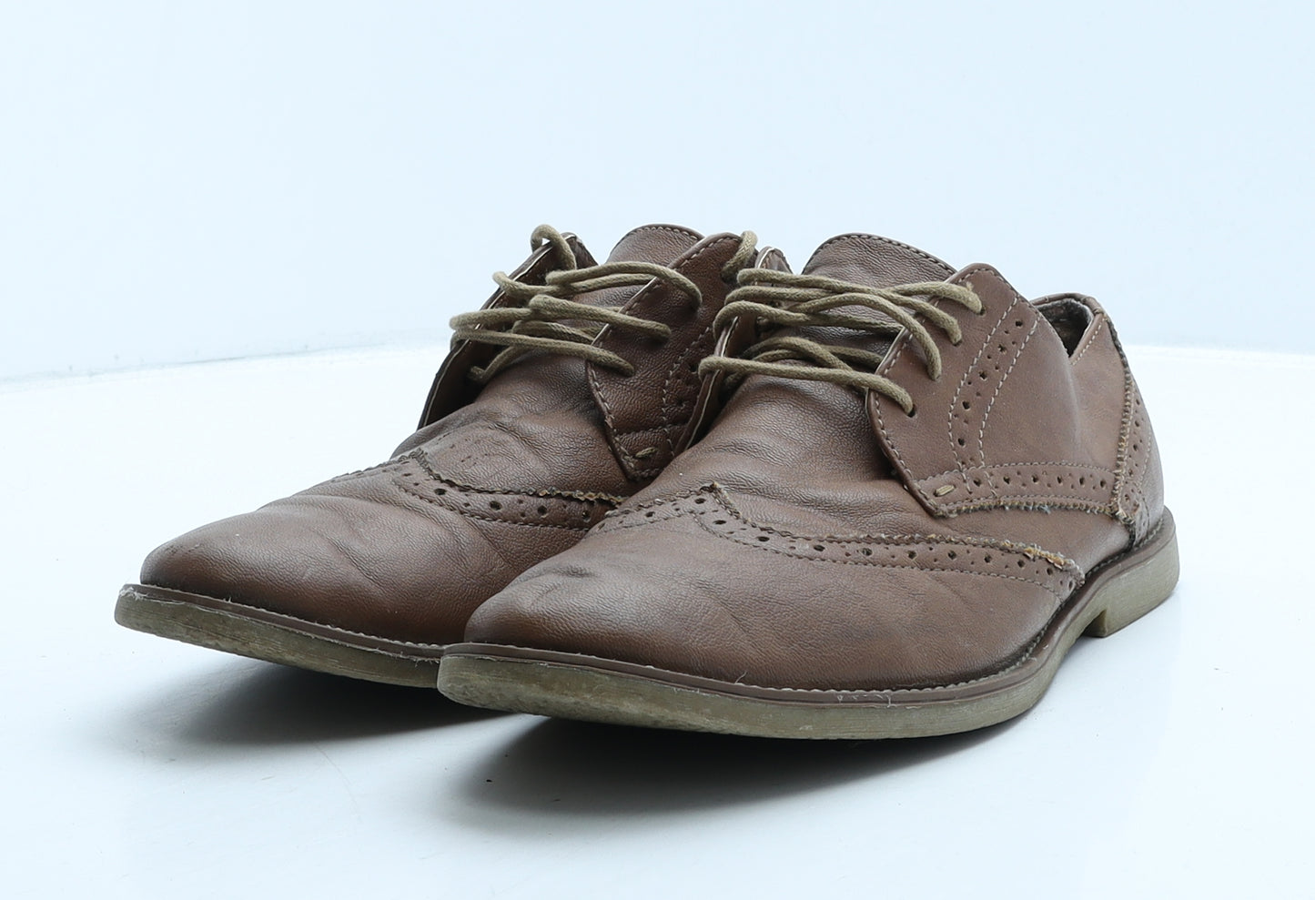 Topman Mens Brown Leather Brogue Dress UK 7 40