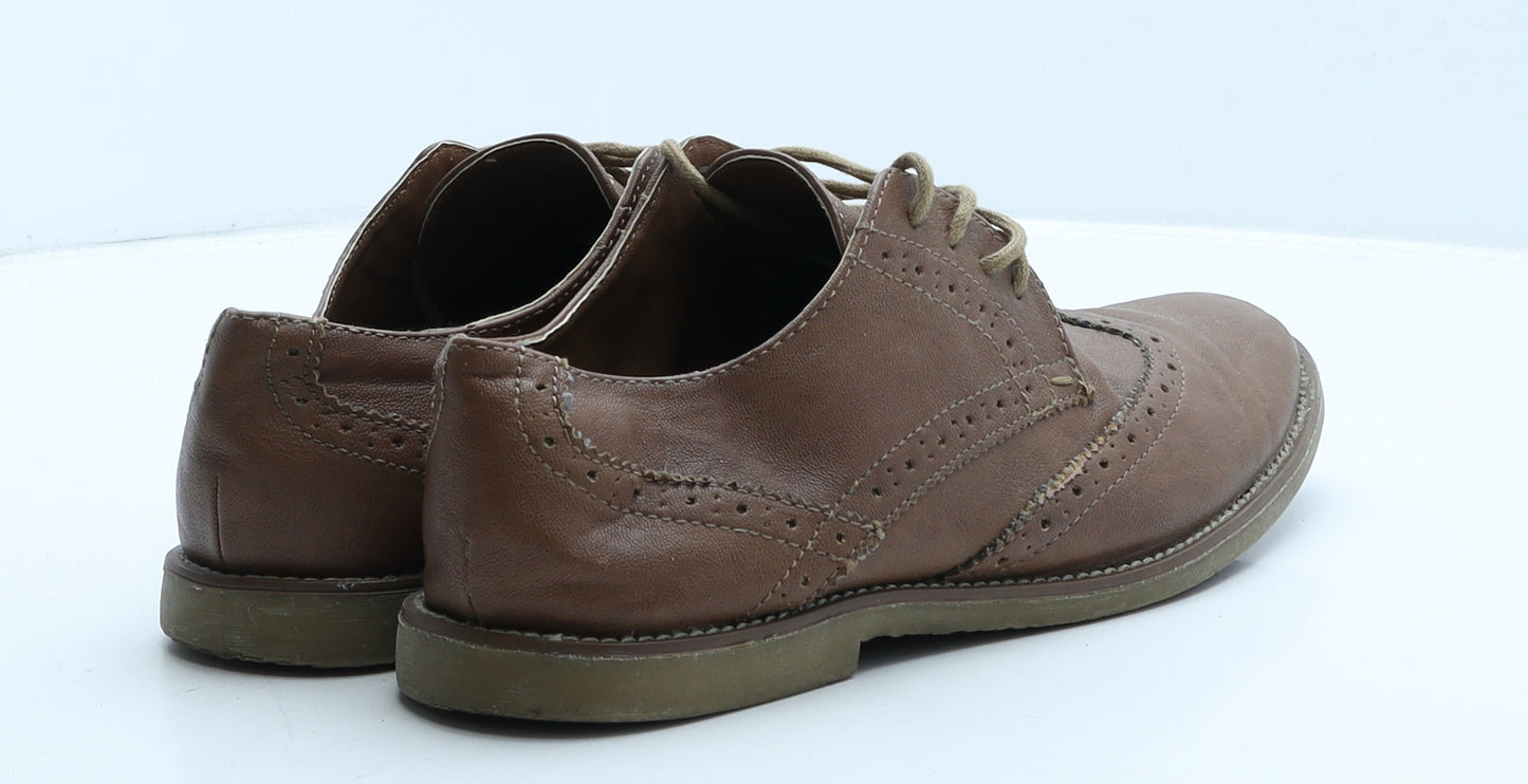 Topman Mens Brown Leather Brogue Dress UK 7 40
