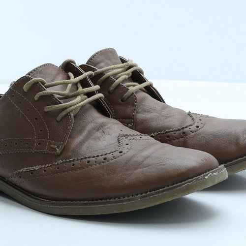 Topman Mens Brown Leather Brogue Dress UK 7 40