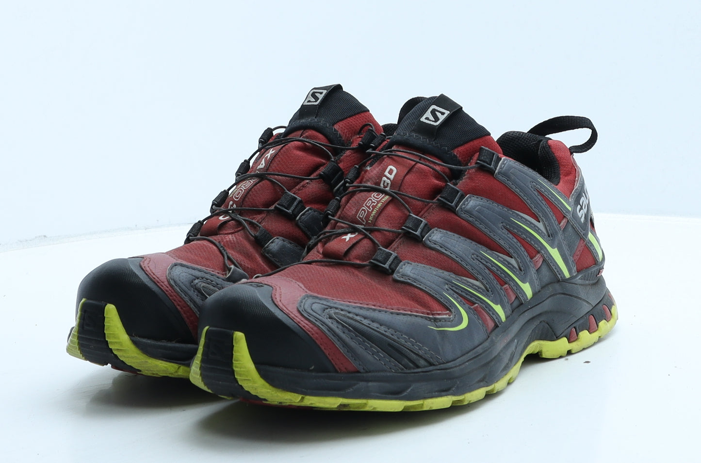 Salomon Mens Red Colourblock Leather Trainer UK 10 44.5