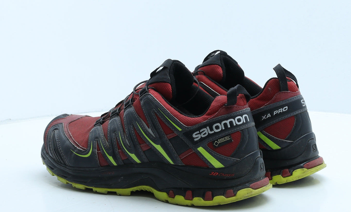 Salomon Mens Red Colourblock Leather Trainer UK 10 44.5