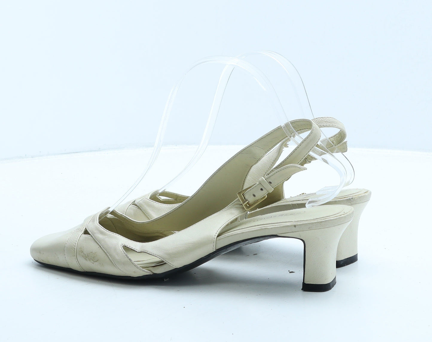 Easysprint Womens Beige Leather Slingback Heel UK 8