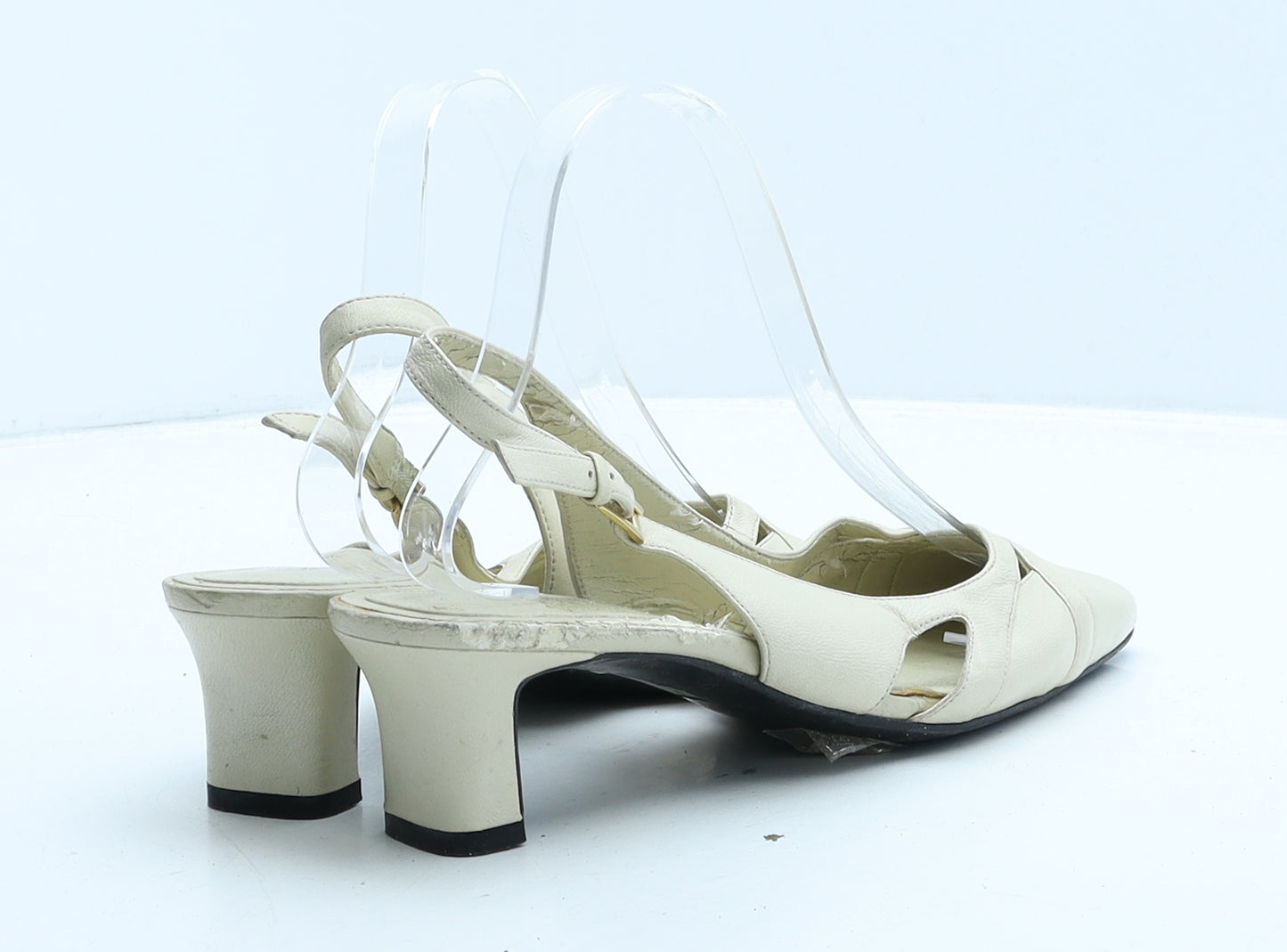 Easysprint Womens Beige Leather Slingback Heel UK 8