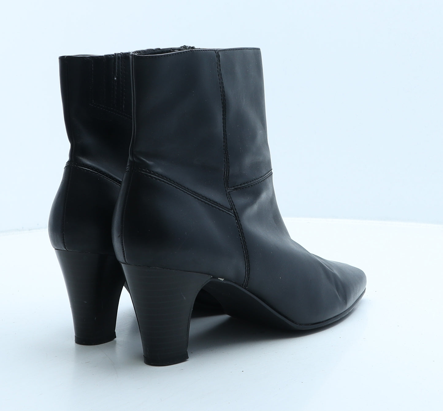 FlexiSole Womens Black Leather Bootie Boot UK 7