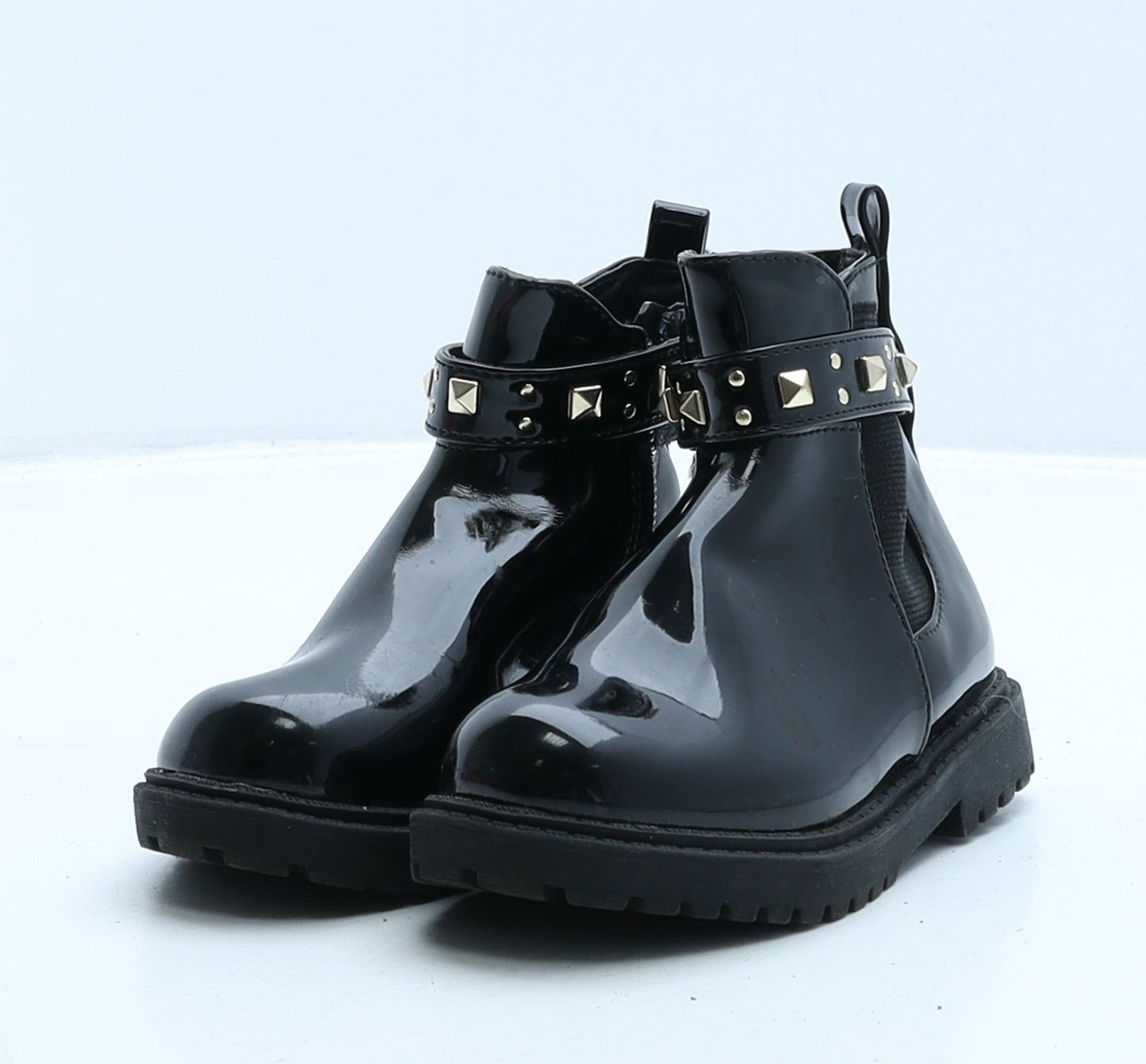 Primark Girls Black Vinyl Chelsea Boot UK 6 23