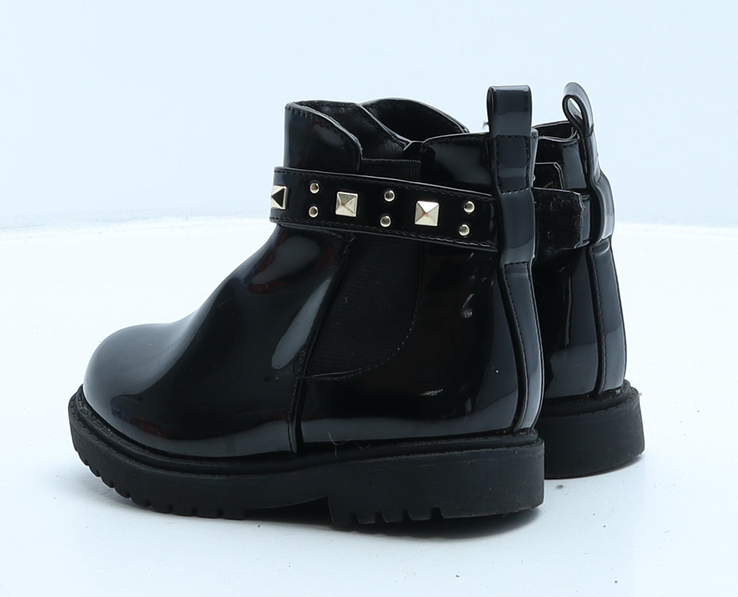 Primark Girls Black Vinyl Chelsea Boot UK 6 23
